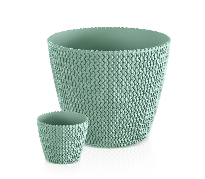 Pflanztopf in Strickoptik